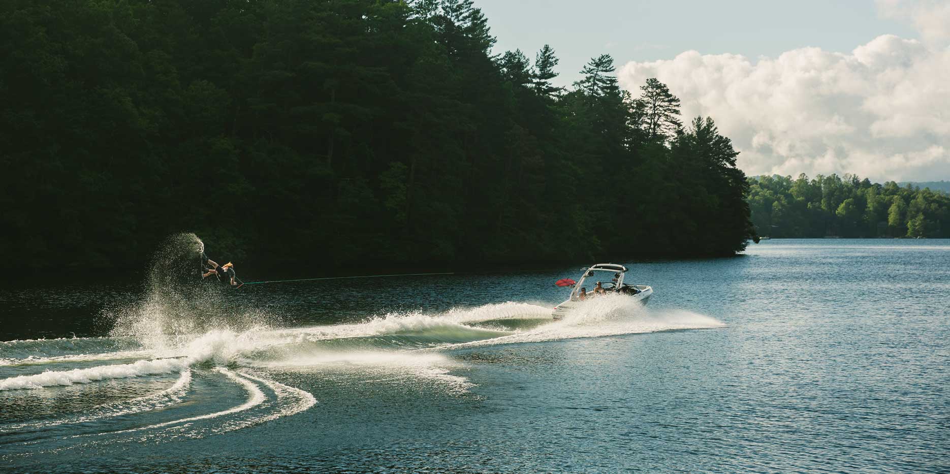 The Malibu Boats 21 VLX wakeboarding
