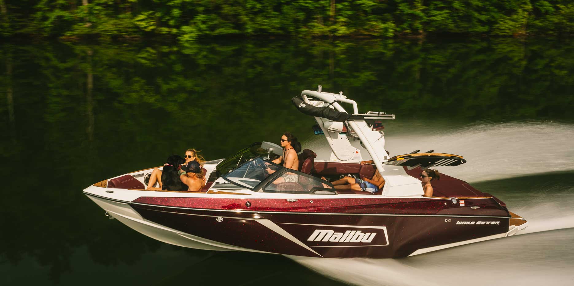 Enjoying an all-out day of fun on the water in the 22 LSV.