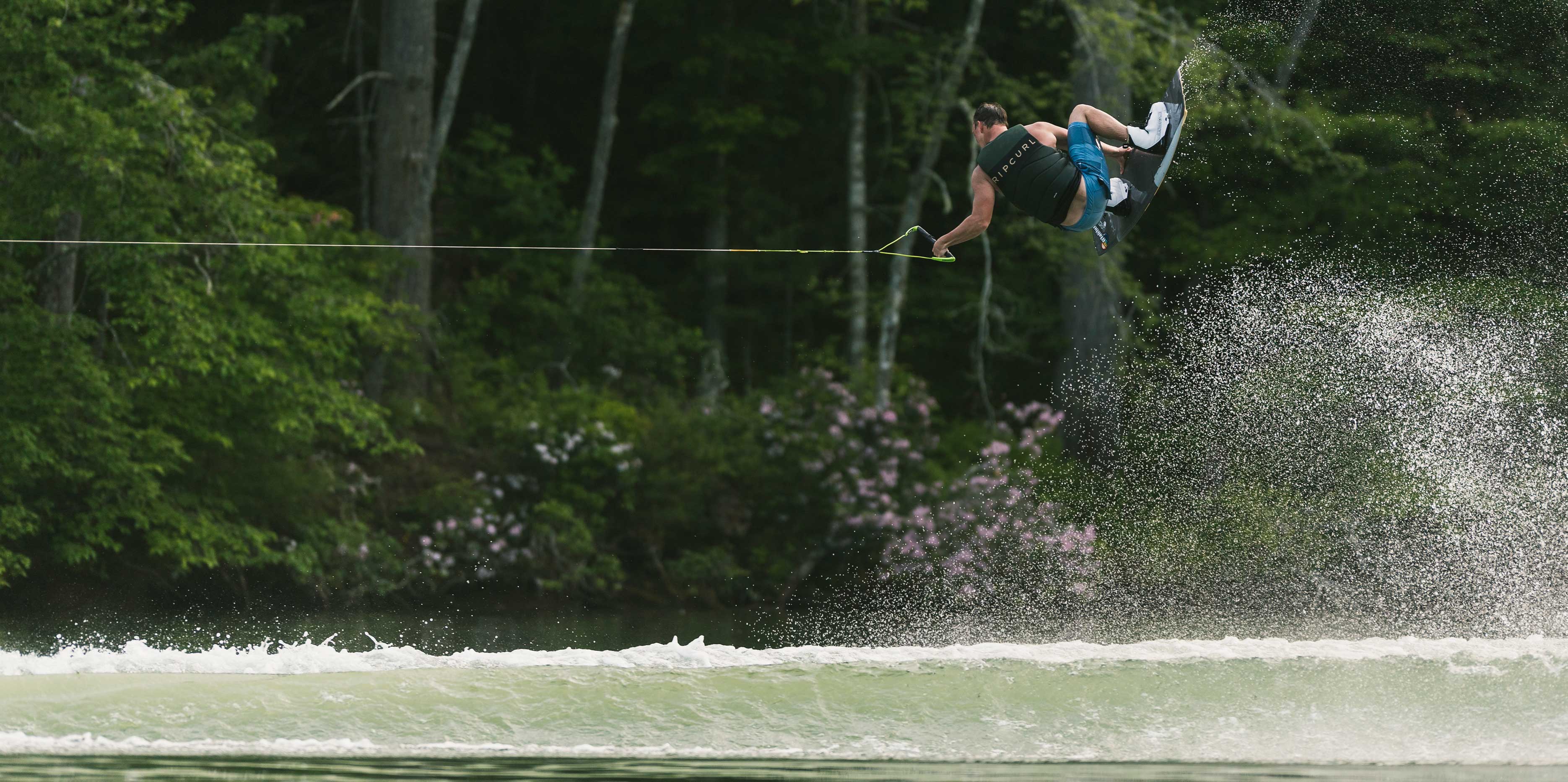 Wakeboarding action on the 23 LSV