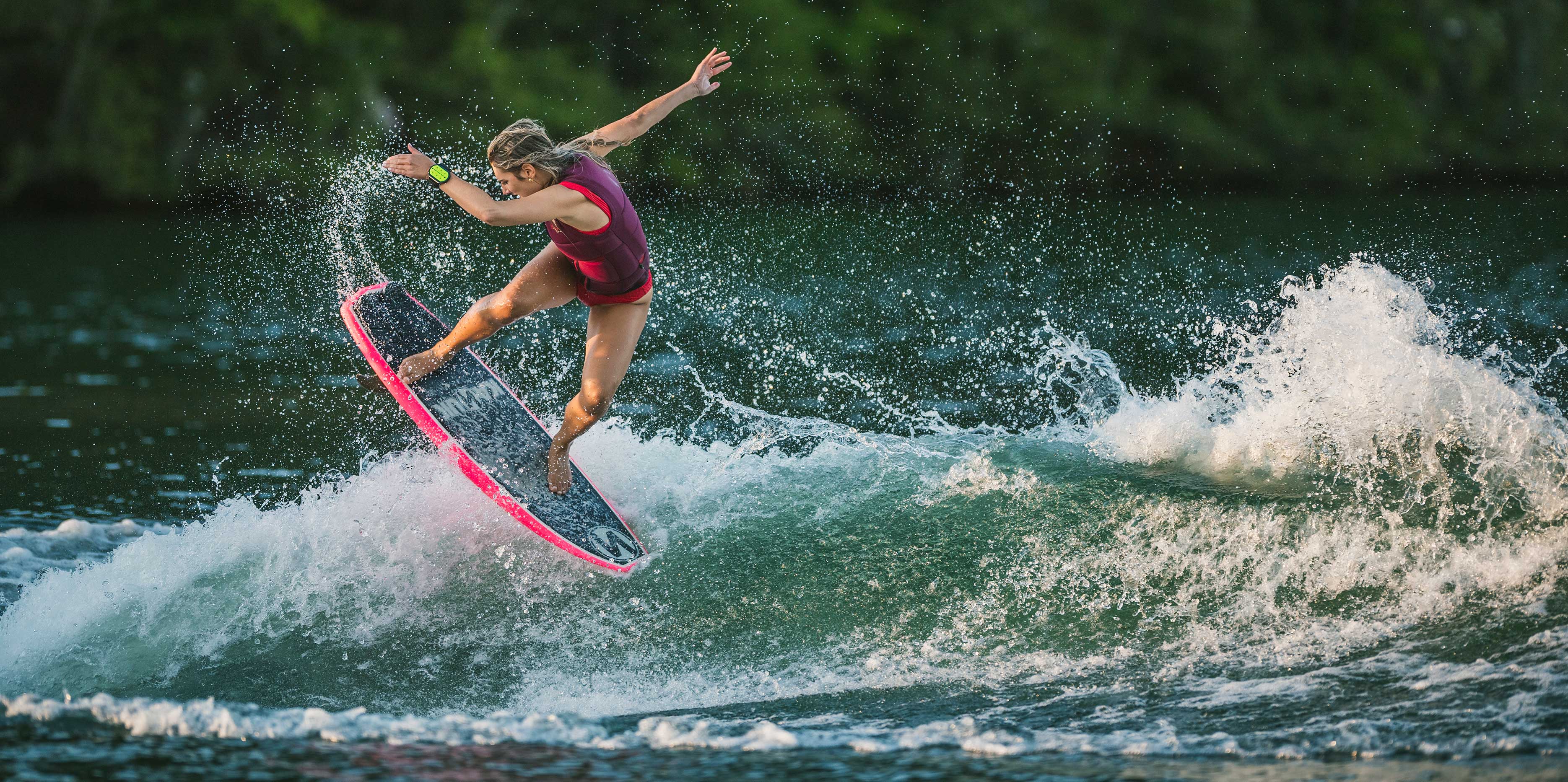 Wakesurfing behind the M240