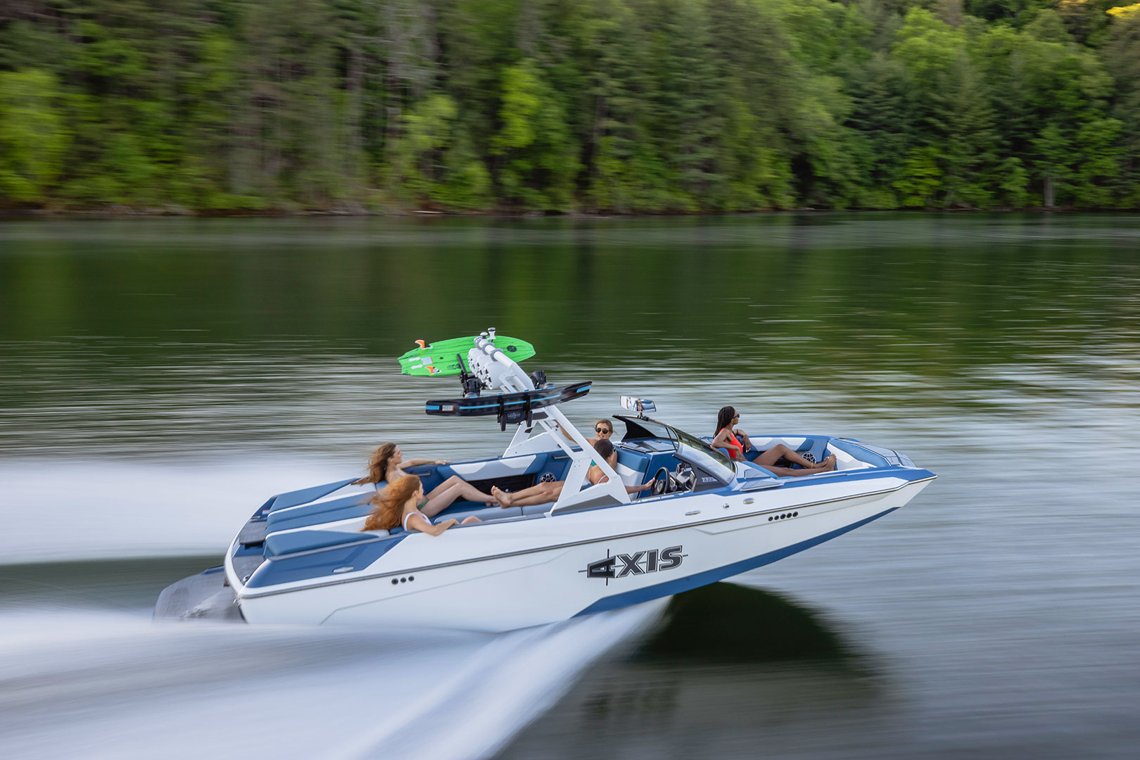 Exterior of Axis A22 Cruising Through Lake