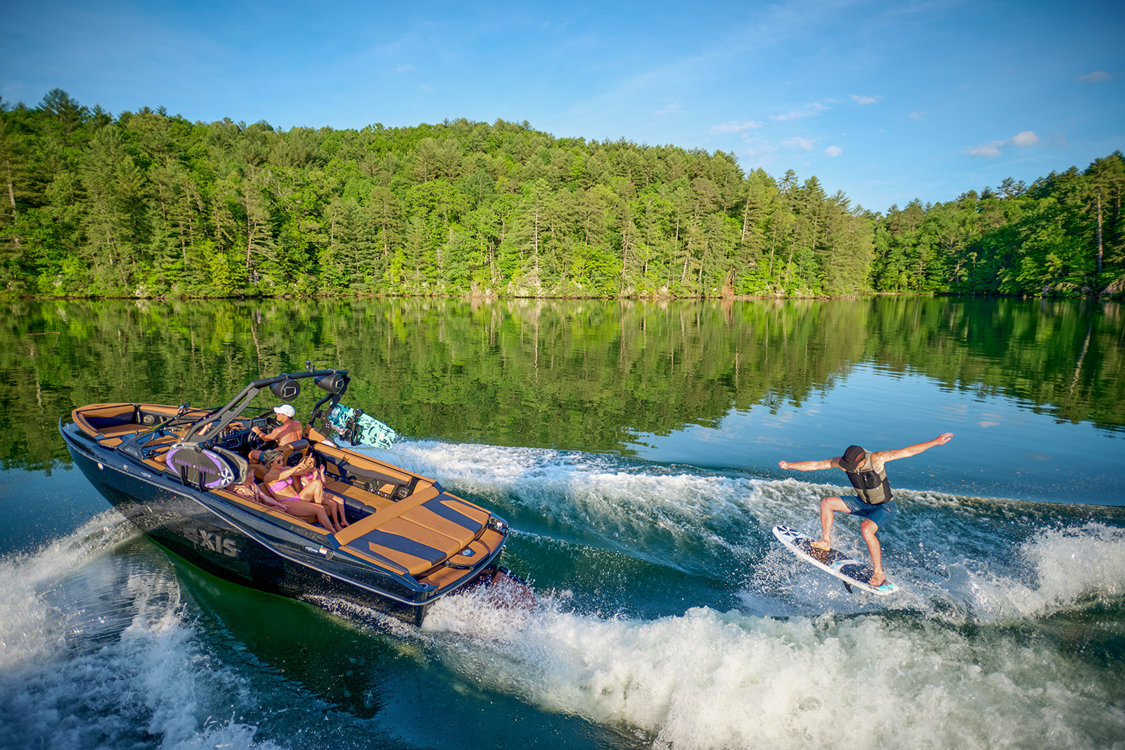 2026 Axis T235 Wakesurfing with Surf Gate®