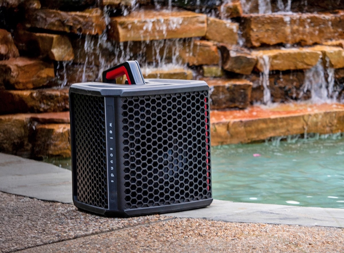 WetSounds Portable Speaker Sitting by Water