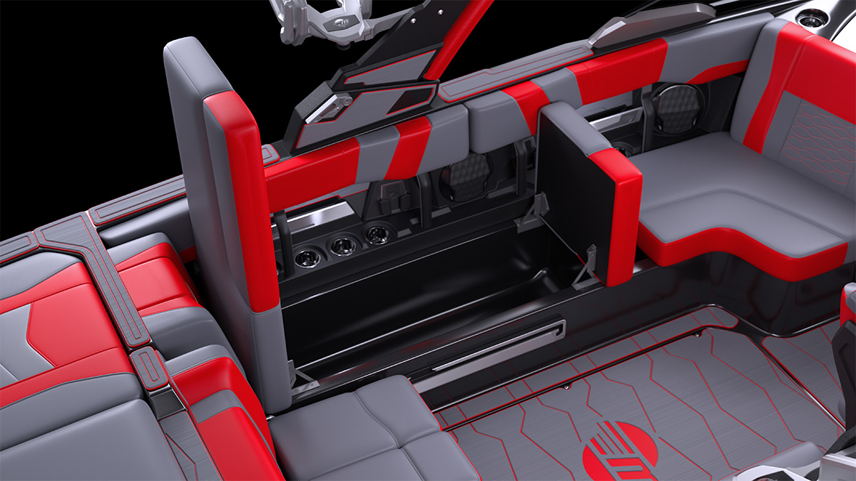 The 23 MXZ was designed to maximize interior space for your entire crew to enjoy as well as having storage space for all your crew's gear.