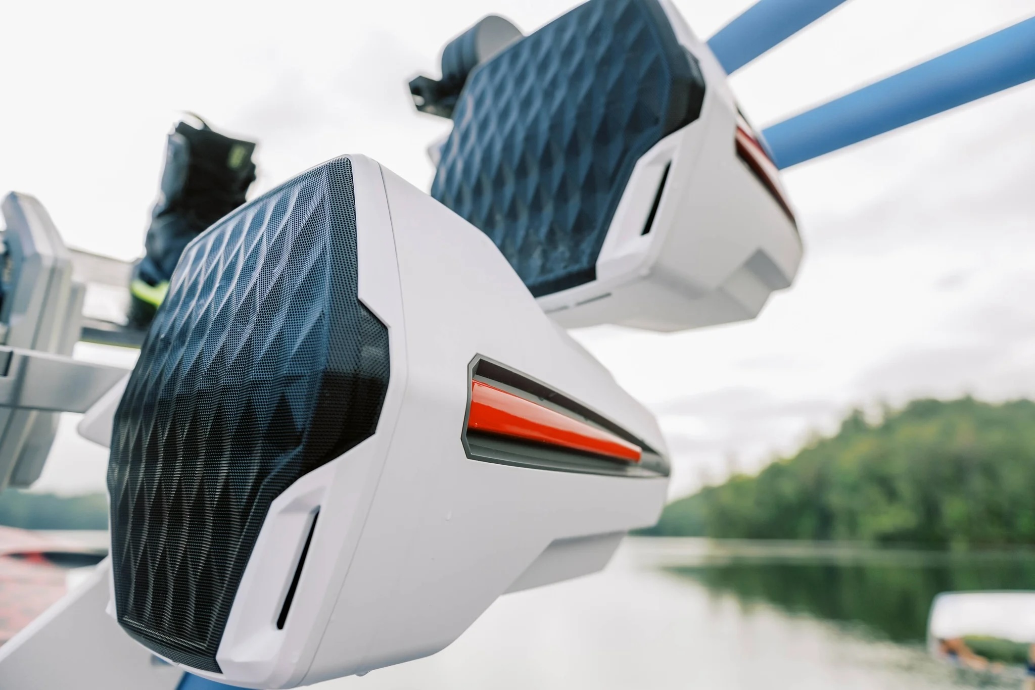 Malibu Boats Rev 12 Speakers on Tower with customization options visible